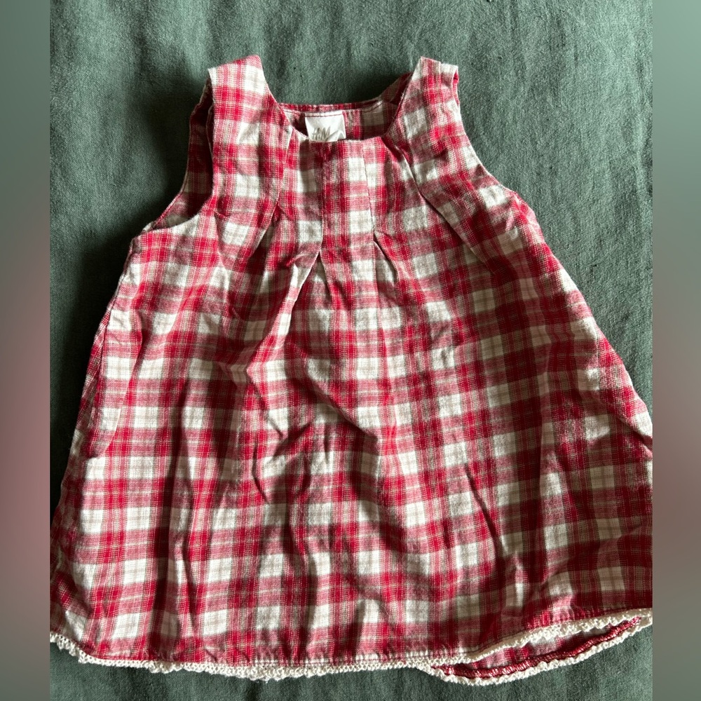 H&M Red and White Plaid Sleeveless Dress